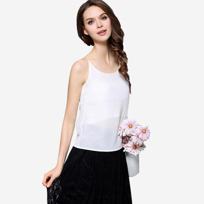 China 100% pure silk QUICK DRY silk crepe camisole crepe shirt mulberry silk fashion top lady direct selling for sale