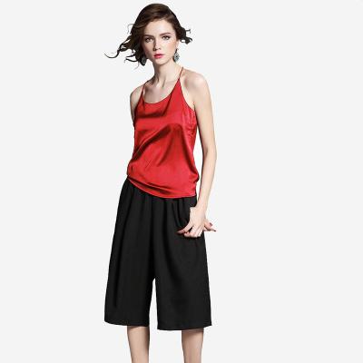 China Custom Made Main 100% Silk Camis Camis Logo Solid Color Pure Silk Shiny QUICK DRY Satin Camisole For Women for sale