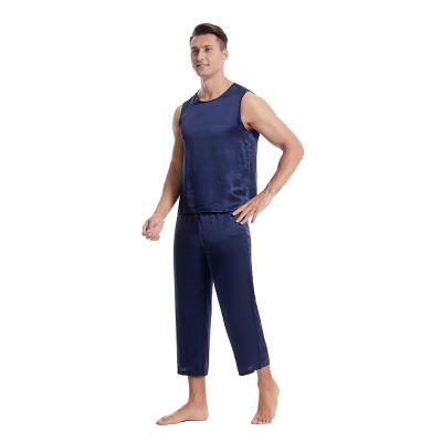 China Wholesale Pure Silk Mens Pajamas 100% Silk Factory Shorts QUICK DRY Natural Silk Sleepwear for sale