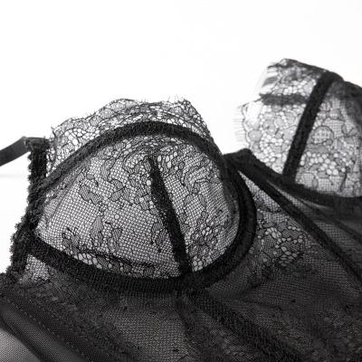 China QUICK DRY French lace bra with eyelashes and breasts to gather sexy thin adjustment vest ultra-thin breathable bra for sale