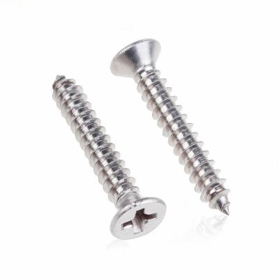 China Stainless Steel Flat Cross Recessed Head Countersunk Tapping Screw DIN7982 for sale