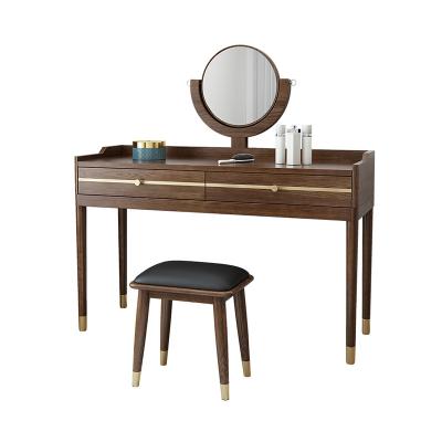 China Multifunctional Modern Bedroom Furniture Dressing Table Wooden Mirror And Stool With Mirror And Stool for sale