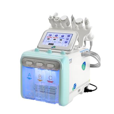 China Skin Tightening Newest 6 in 1 Multifunctional Small Oxygen Bubble H2O2 Water Facial Machine for sale