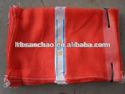 China Recyclable Orange Onion Mesh Bag 25kg Laminated Gauze Mesh Bag for sale