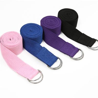 China Adjustable Elastic Stretch Band Pilates Yoga Fitness Cotton Organic Cotton Yoga Strap for sale