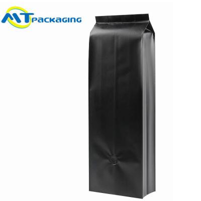 China Matt Finished Side Gusset Pouch Black Color Puncture Prevention With Valve for sale