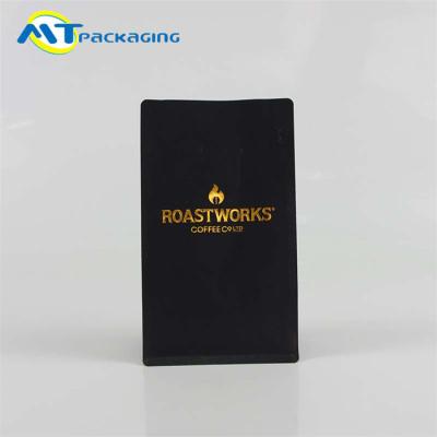 China Kraft paper Quad seal stand up pouch coffee packing bag self-sealing custom printing for sale