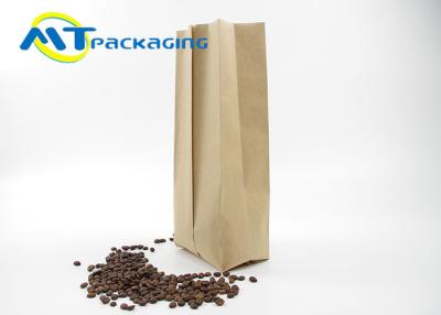 China 1000G Custom Printed Coffee Bags , Back Seal Kraft Paper Coffee Bags for sale