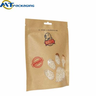 China Stand Up Pet Food Pouches With Window , Custom Printed Food Packaging Bags for sale