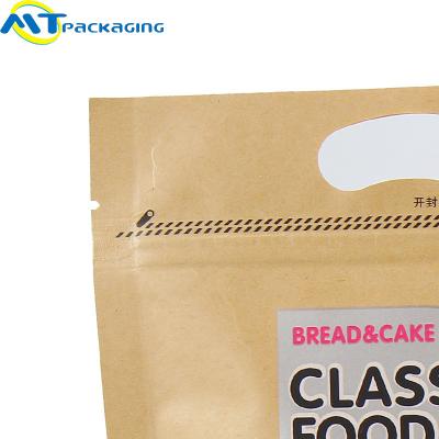 China Food Kraft Zipper Pouch Bags / Stand Up Packaging Bags Customized Size for sale