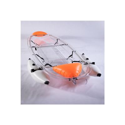 China New Design Polycarbonate PC Cheap Kayak High Quality Transparent Clear Plastic Fishing Kayak Two Person Boat for sale