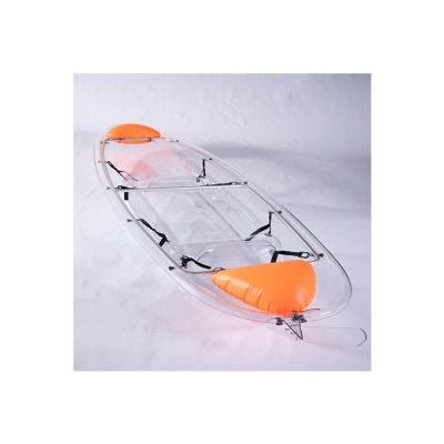 China Competitive Price Clear PC Plastic Polycarbonate Fishing Kayak Cheap Price Two Person Rowing Boat For Water Sports Boat for sale