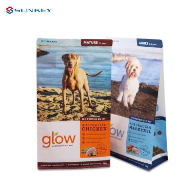 China Custom Printing Moisture Proof Flat Bottom Packaging Zipper Lock Pet Food Bag Plastic Pet Food Bag for sale