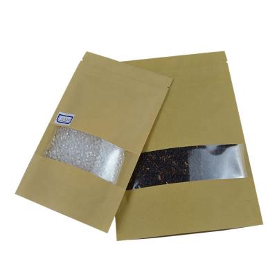 China Environmental Protection Recyclable Waterproof Strong Tear-Resistant Kraft Paper Stand-Up Pouch for sale