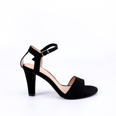 China New Fashion Design Style Suede Cloth Women's Stiletto Heels Elegant Round High Heels Sandals Strap Sexy Women's Sandals for sale