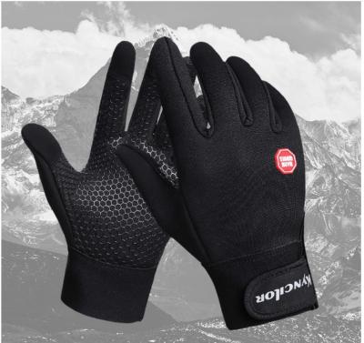 China Black Cycling Gloves for Men and Women Full Finger Touch Screen Outdoor Sports Gloves for sale