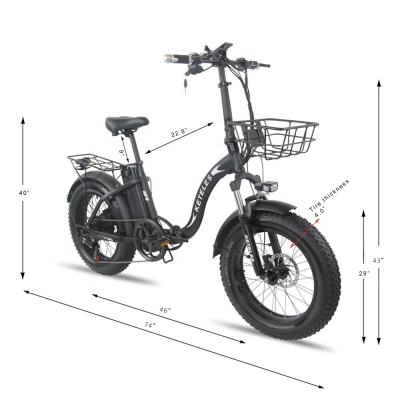 China EU Stock Motor de 250W con batería de litio de 15AH E-Bike plegable con y neumático de grasa de 20x4.0 pulgadas en venta