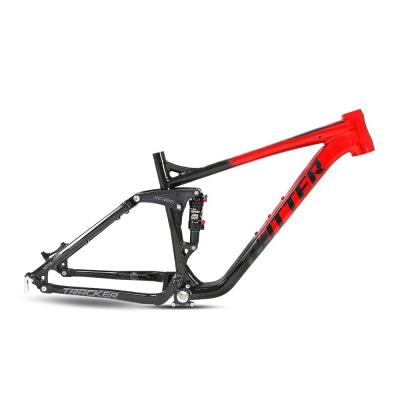 China AL7005 Dual Suspension Mountain Bike Frame 120mm Reizen voor 17 19 Inch Downhill Bikes Te koop