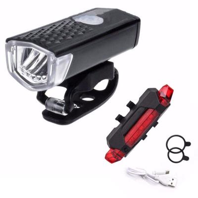 China Luz dianteira Luz traseira USB LED Bicicleta recarregável Bicicleta Light Set para Mountain Cycle à venda