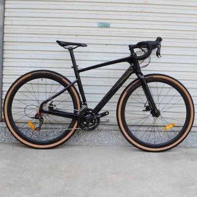 China Bicicleta de cascalho de estrutura de carbono 700C*40C 11 velocidade APEX Freio de disco hidráulico para corridas de estrada à venda