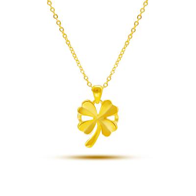 China 24k Gold Jewelry Customization Four Leaf Clover Gold Romantic Necklace Fashion Pendant Necklace for sale