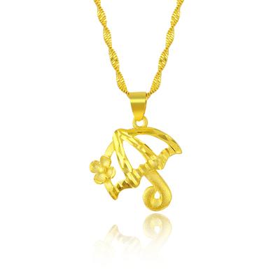 China Romantic 24K Gold Plated Cute Fashion Umbrella Pendant Necklace Girls Necklace Jewelry Casting Wholesales for sale