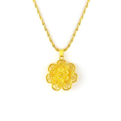 China Wholesale Fashion Romantic Women's Large Flower Necklace Bridal Style Multilayer Flower Clavicle Necklace for sale