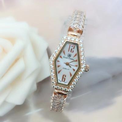 China Automatic date shiny stone lady watch rose gold color lady strap for women wrist watch for sale