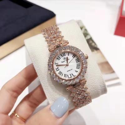 China 6305B Automatic Lady Fashion Watches Women Wrist Quartz Jewelry Watch Zircon Automatic Luxury Diamonds Setting Girl Watch for sale