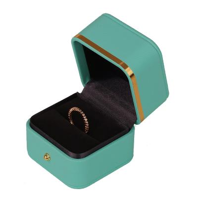 China Jewelry Display BOX001 Packaging Custom Personalized Velvet PU Leather Ring Jewelry Display Gift Storage Packaging Box for sale