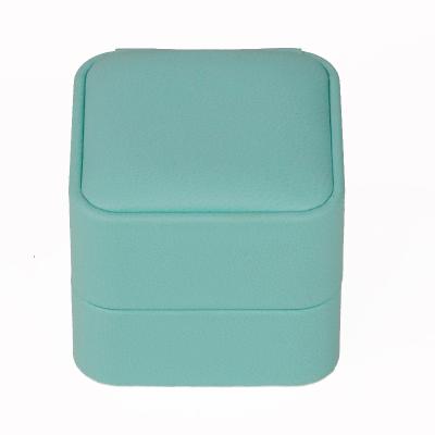 China High Quality Leather Rings Organizer Display Storage Case BOX004 PU Jewelry Gift Box Display Ring Packaging Box for sale