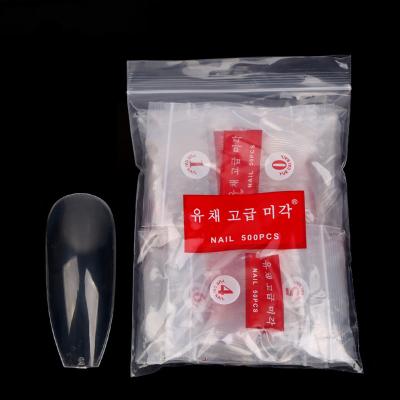 China Nail solon full and white nail tips half coffin cover packaging box false nails practical in nature clear material 500 pcs acrylic for sale