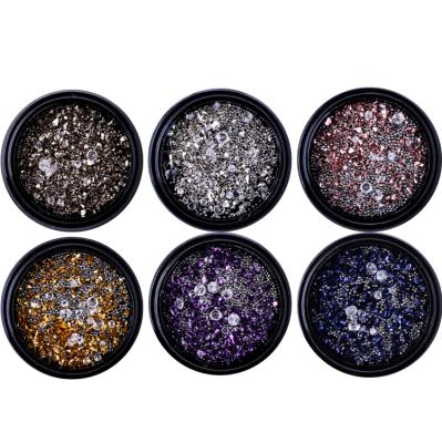 China Easy Apply Hot Selling Metal Material And Nail Art Decoration Quality Nails Rhinestone Sets for sale