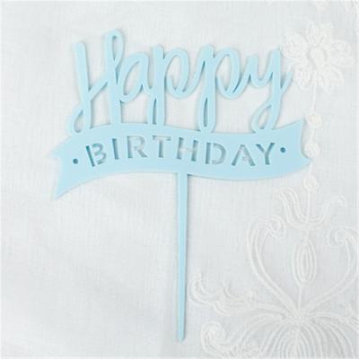 China Multi Color Happy Birthday Cake Topper Birthday Party Decoration Round Acrylic Cake Toppers For Wedding Party for sale