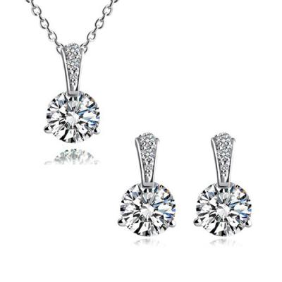 China Hot Selling Casual/Sporty 925 Silver Classic Fashionable Zircon Jewelry Sample Set for sale