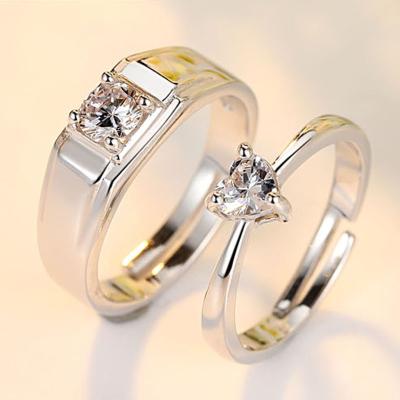 China 2She Wholesale Customized Hot Selling Love Couples Elegant Silver Wedding Ring CLASSIC for sale