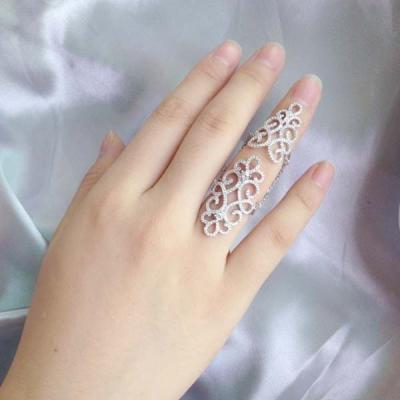 China 2SHE Statement Silver Cool Punk Skeleton Knuckle Ring for sale