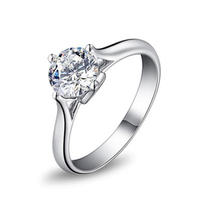 China Classic High Quality S925 Sterling Silver Single Stone Ring for sale