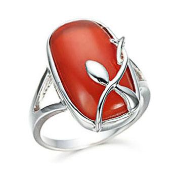 China 925 Sterling Silver Antique Silver High Quality Red Coral Ring Designs for sale