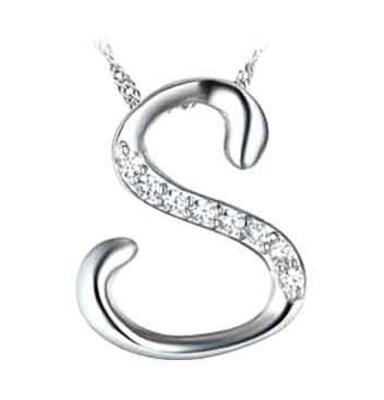 China Letter S Alphabet Silver Manufacturing Sterling Silver Pendant Design for sale