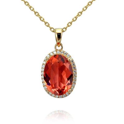 China Hot Sale Large Sparkling White Zircon Stone Sterling Silver Pendant Design for sale