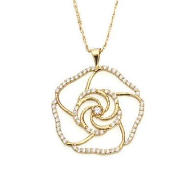 China Shape Maker Silver Elegant Rose Design Women Sterling Silver Pendant for sale