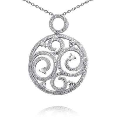 China Vogue Jewelry Top Quality 925 Sterling Silver CZ Pendant Silver for sale