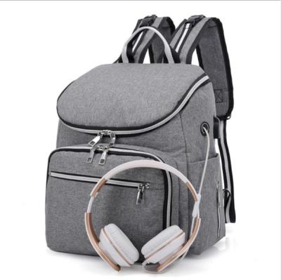 China Gray OEM Diaper Bag Organizer Pockets New Travel Mother Baby Western Smart Portable Convertible Stylish European Collapsible Care Foldable for sale