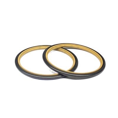 China High Quality Durable Black Yellow Step Seal Torus 80mm PTFE+FKM Step Sealing Machine Construction Machinery Equipment Step Seal for sale