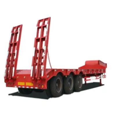 China SINOTRUK HOWO 20 40FT 3Axle 50Ton pesado de cama plana semi-reboque Adotar alta resistência de aço Materia para transporte de contêineres à venda