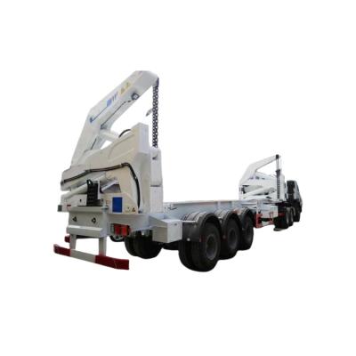 Chine SINO TRUCK HOWO TH7 3 essieux XCMG grue à chargement automatique 37 tonnes 40T 45T chargeur de levage latéral 20FT 40FT remorque de camion conteneur à vendre