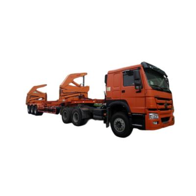 Chine Sinotruk Howo 8x4 camion 37 tonnes élévateur latéral chargeur latéral conteneur remorque remorque remorque squelette semi-remorque à vendre