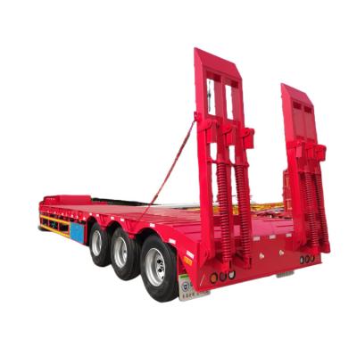 China Low Bed Semi Trailer Transport Gooseneck Drop Deck Low Bed Flatbed Detachable Oversize Load for sale