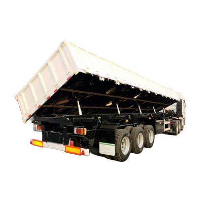 China Triaxle Carga lateral 50T Trailers de inclinação Caminhões de transporte de materiais de construção à venda